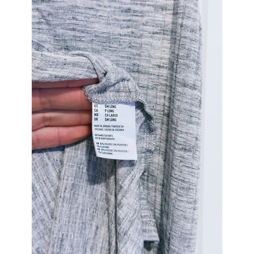 American Eagle Ribbed Maxi Dress Small Long Gray Minimal Coastal Soft Stretch - Picture 7 of 8